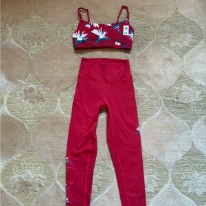 Red Floral Activewear Set